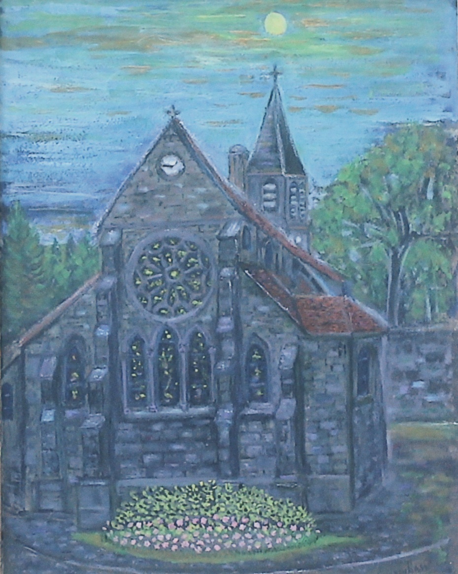 L'église sous la lune