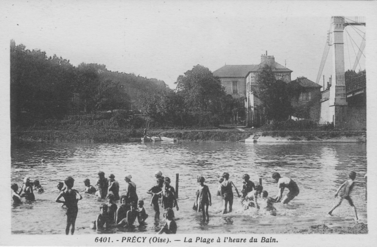 La plage dans l'Oise à Précy