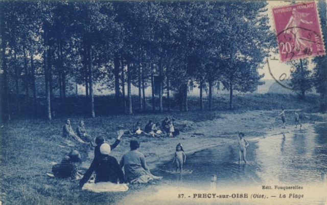 La plage dans l'Oise à Précy