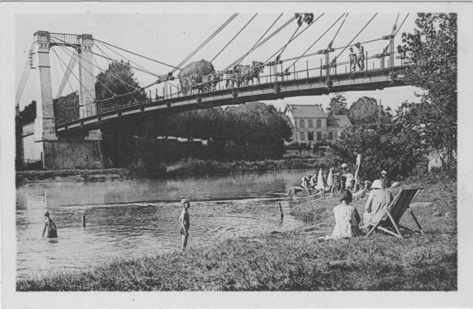 La plage dans l'Oise à Précy