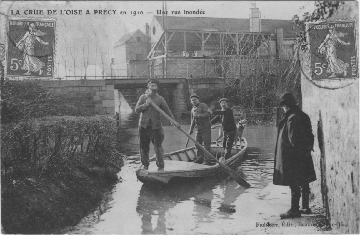 La crue de l'Oise à Précy en 1910