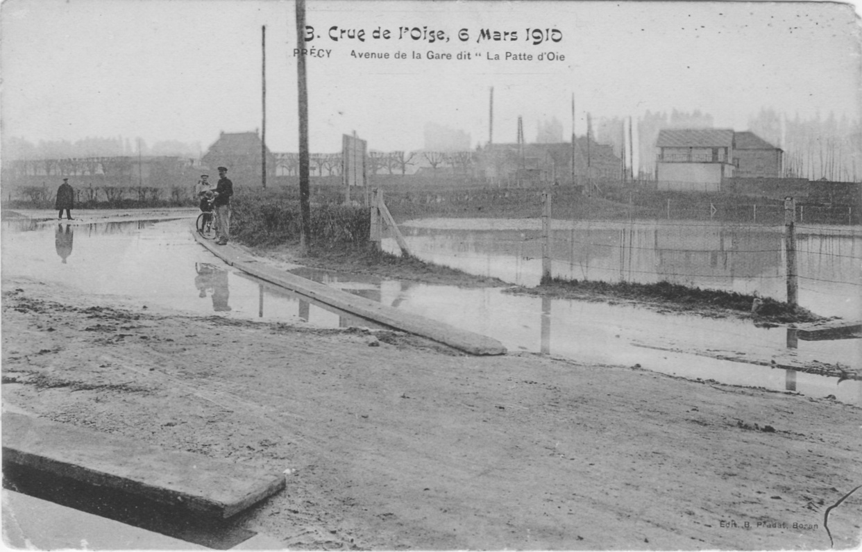 La crue de l'Oise à Précy en 1910