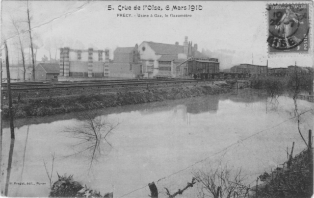 La crue de l'Oise à Précy en 1910