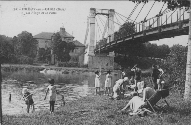 La plage dans l'Oise à Précy