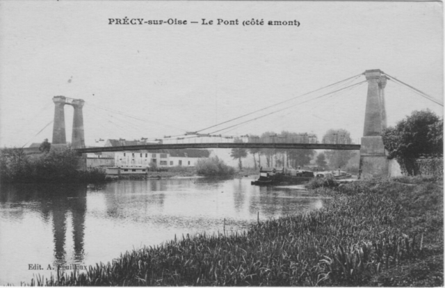 Le pont suspendu sur l'Oise à Précy