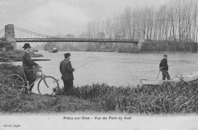 Le pont suspendu sur l'Oise à Précy