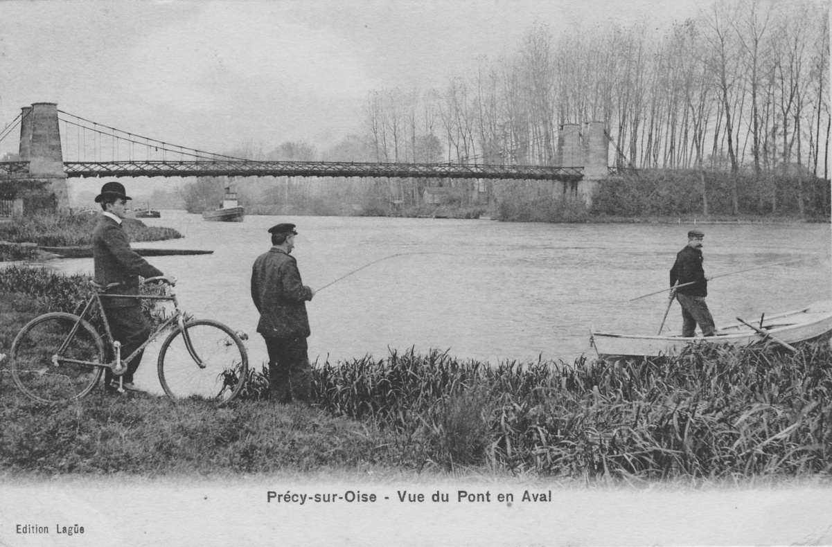 Le pont suspendu sur l'Oise à Précy