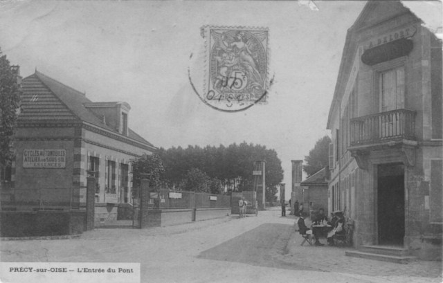 L'entrée du pont sur l'Oise à Précy