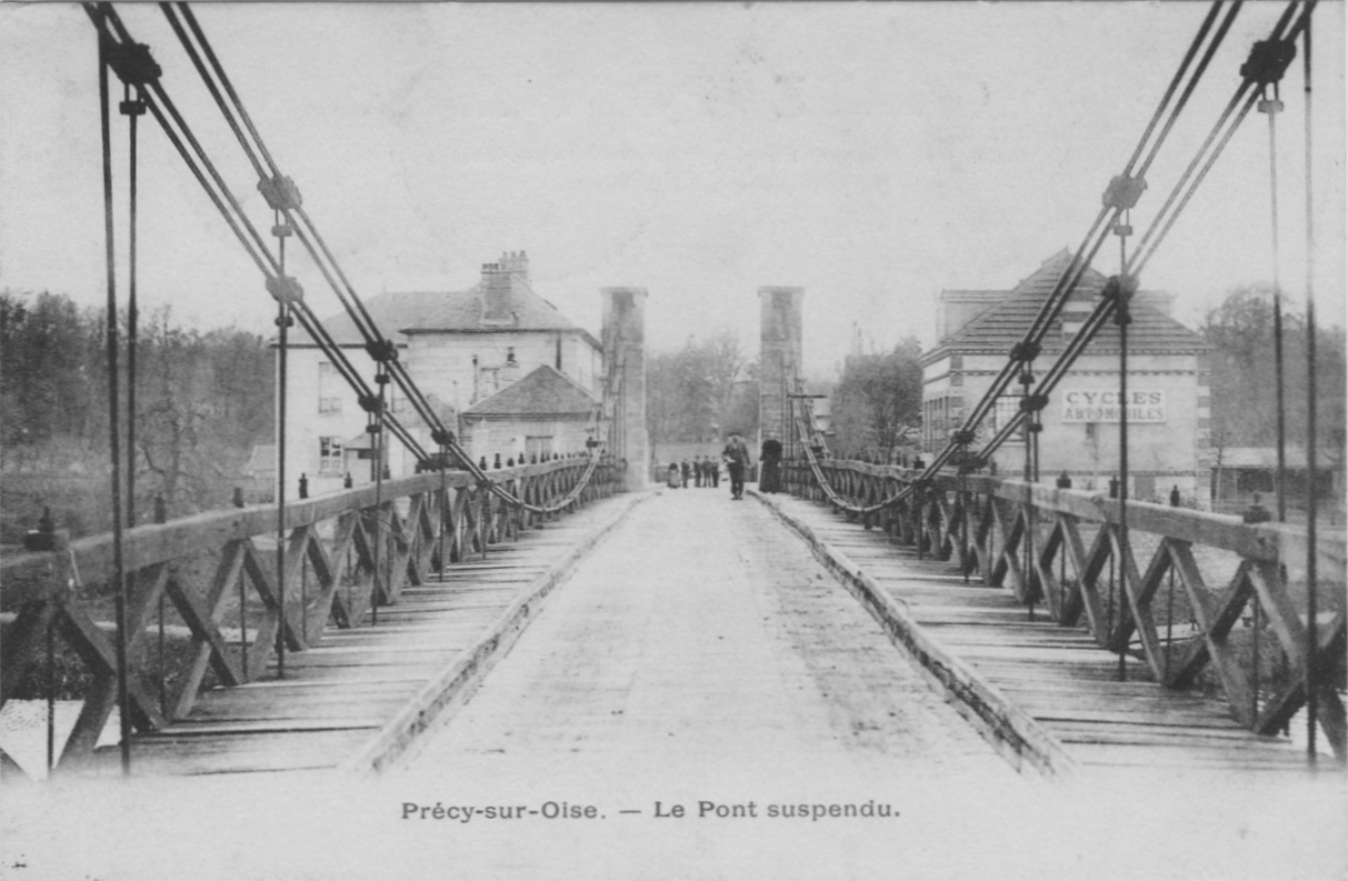 Le pont suspendu sur l'Oise à Précy