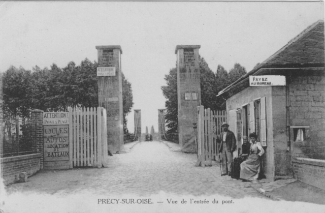 L'entrée du pont sur l'Oise à Précy