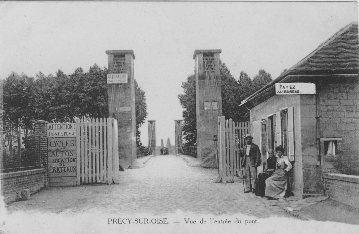 L'entrée du pont sur l'Oise à Précy