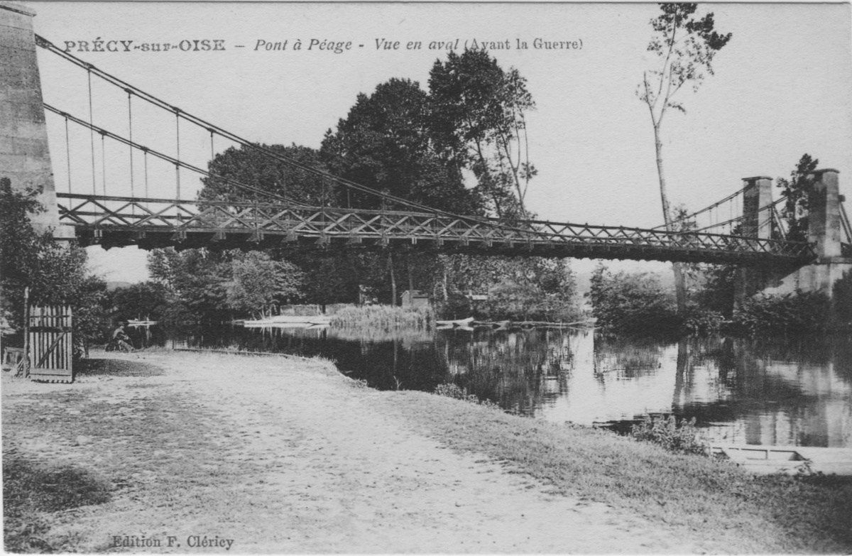 Le pont suspendu sur l'Oise à Précy