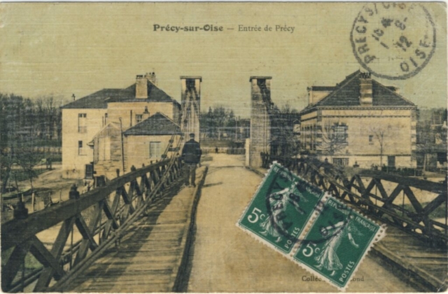 L'entrée du pont sur l'Oise à Précy