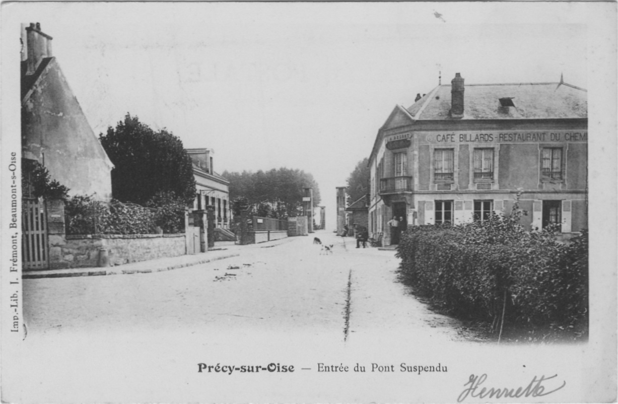 L'entrée du pont sur l'Oise à Précy