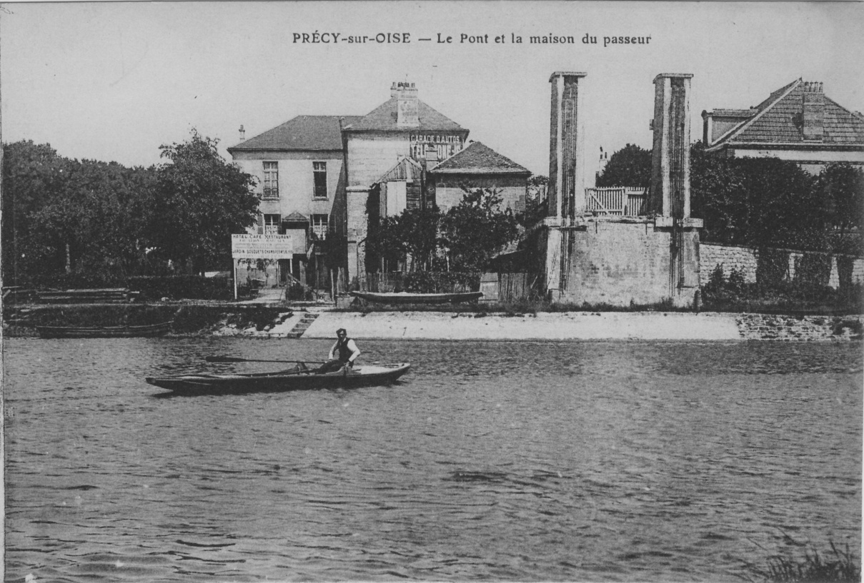 Le pont suspendu sur l'Oise à Précy