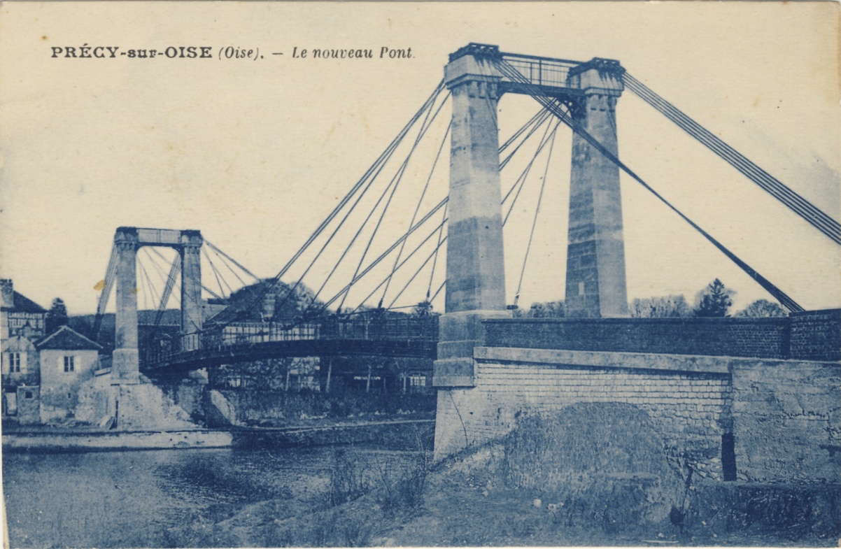 Le pont suspendu sur l'Oise à Précy