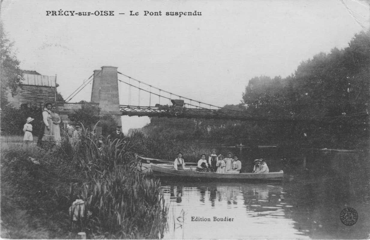 Le pont suspendu sur l'Oise à Précy