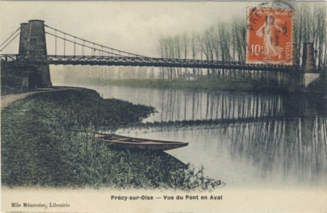 Le pont suspendu sur l'Oise à Précy